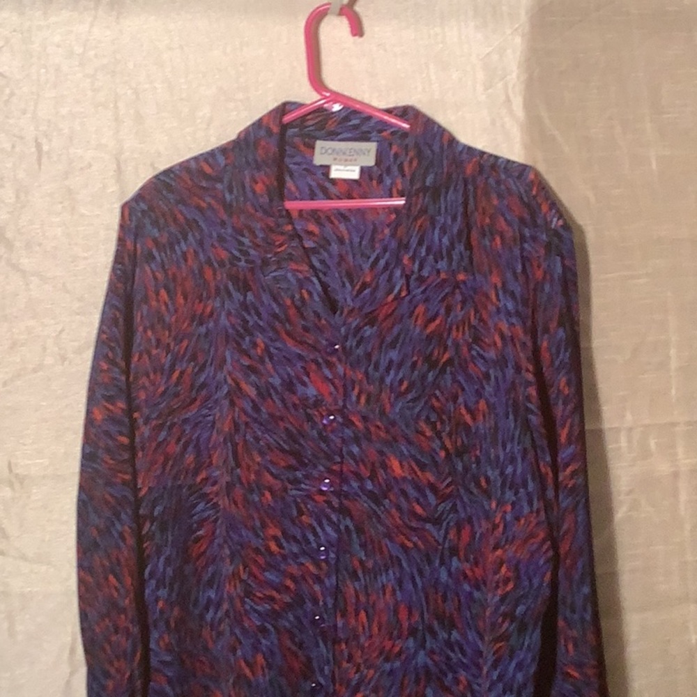 Women's Blue and Red Blouse